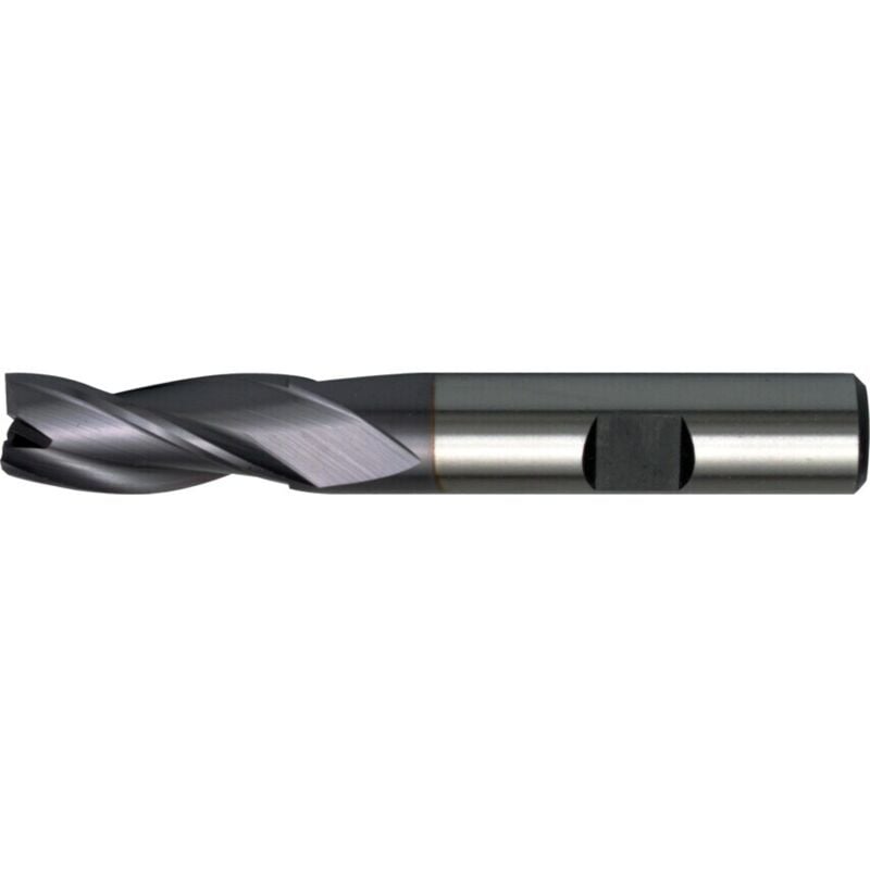 SwissTech 8.00MM HSS-Co 8% 3 Flute Weldon Shank Slot Drills - TiCN Coated
