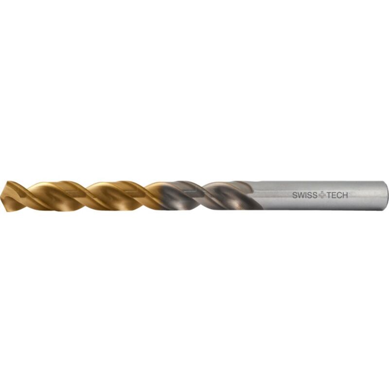 8.00MM HSS-Cobalt High Helix Drill TiN Tipped - Swisstech