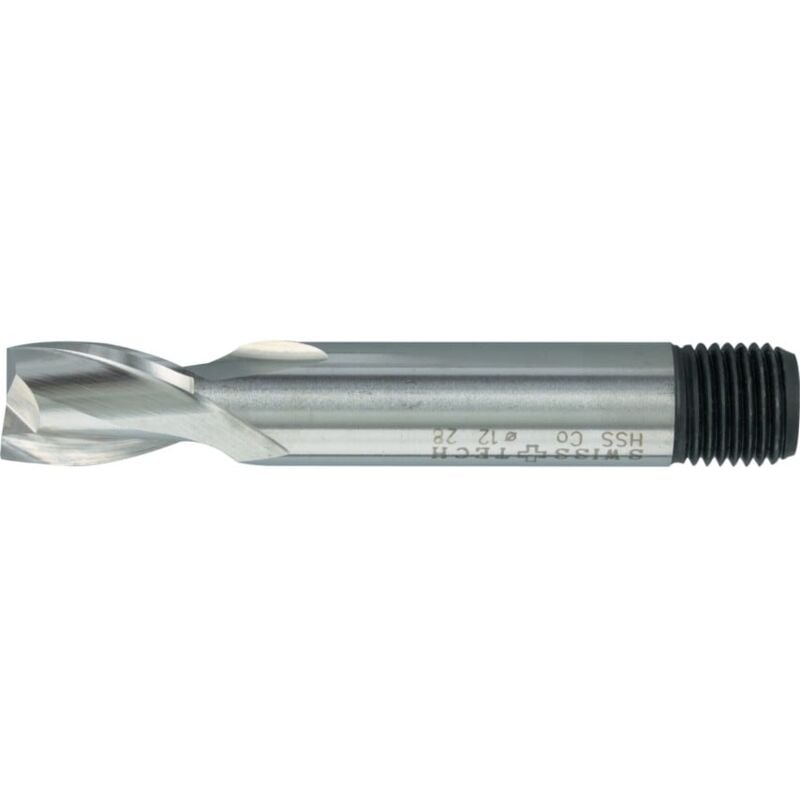 SwissTech 3.5MM HSS-Co 8% Threaded Shank Short Series Slot Drills - Uncoated