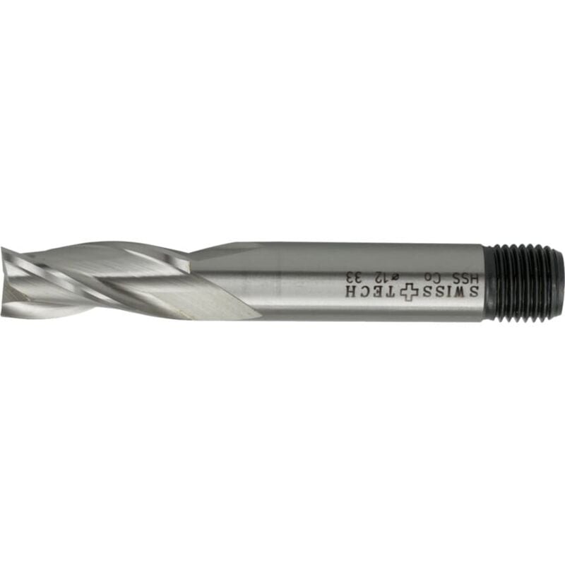 SwissTech 4.00MM HSS-Co 8% 3 Flute Threaded Shank Slot Drills - Uncoated