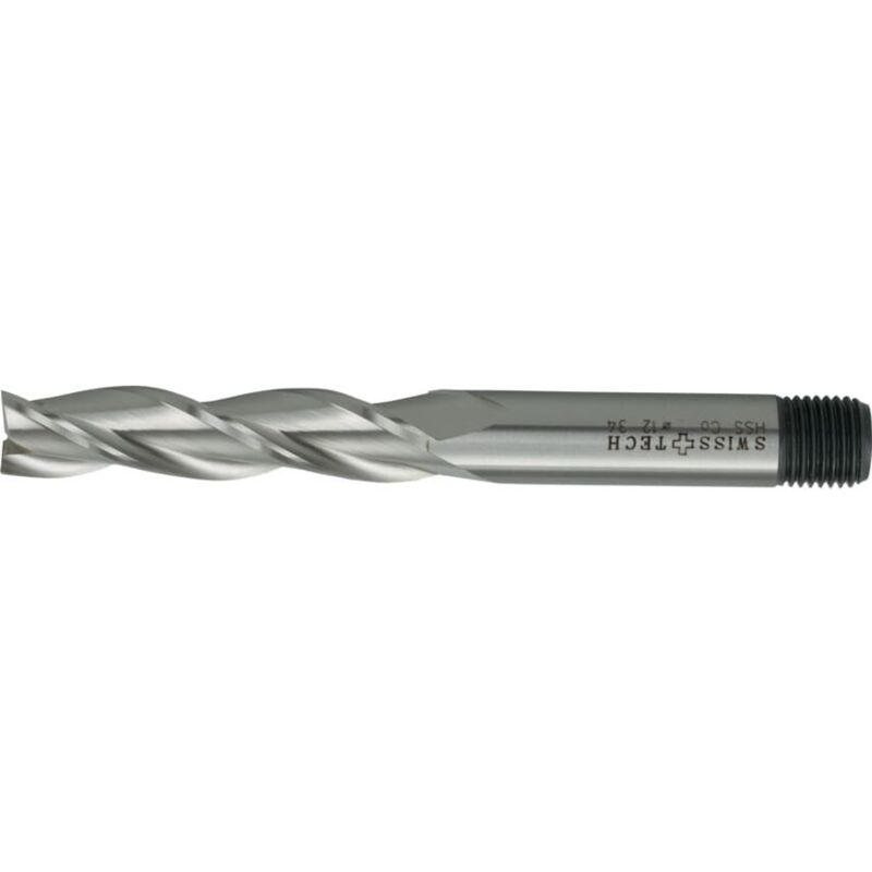 Swisstech - 6.00MM HSS-Co 8% 3 Flute Threaded Shank Long Series Slot Drills - Unco