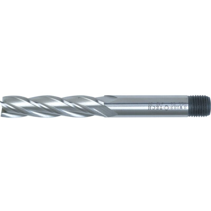 Swisstech - 5.00MM Series 37 HSS-Co 8% 4 Flute Threaded Shank Long Series End Mill