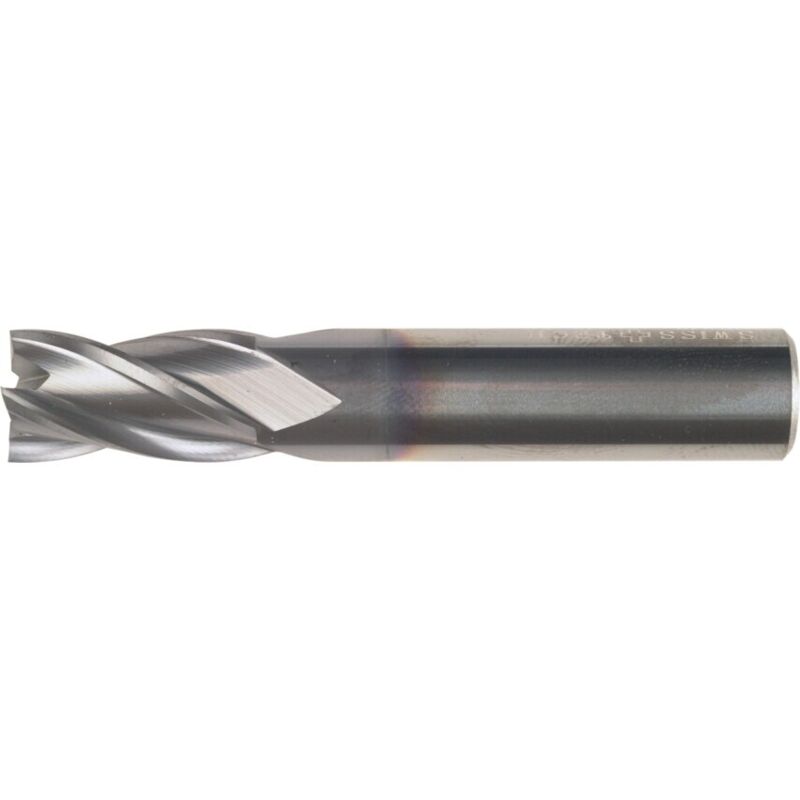 12.00MM Series 50 Carbide 4 Flute Plain Shank Short Series End Mills - - Swisstech