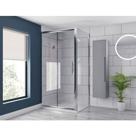 Series 8 Chrome 1200mm x 700mm Sliding Door Shower Enclosure