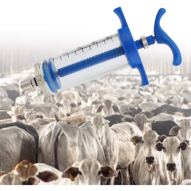 Seringue Animale réutilisable Seringue vétérinaire Seringue en Plastique en Acier 50 ml pour équipement de volaille agricole pour Animaux