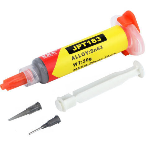 Seringue de pâte à souder électronique Sn42 Bi58 point de fusion de soudure 183 pâte à souder sans nettoyage à température moyenne adaptée au soudage de composants électroniques BGA IC