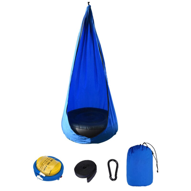 LIFCAUSAL Chaise Hamac Enfant Portable en Tissu Parachute Innovant avec Coussin d'Air Pods Balançoires Suspendus pour Intérieur et Jardin