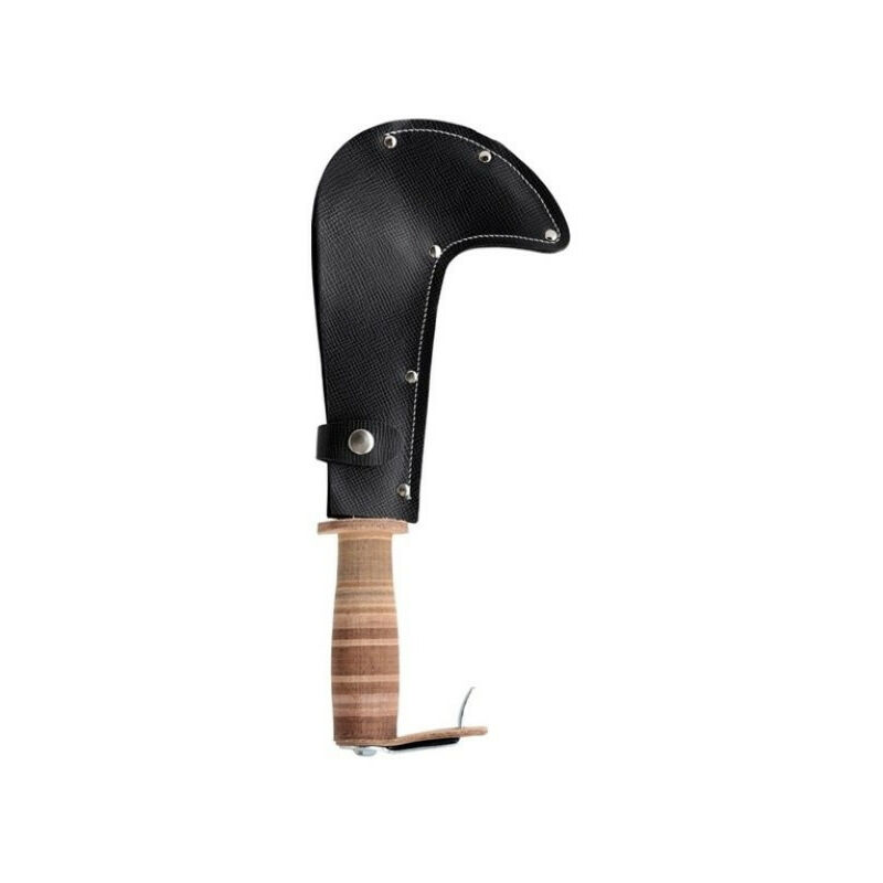 Serpe de chasseur manche cuir avec étui 0,45kg manche bois avec revêtement cuir - 260202 - Leborgne
