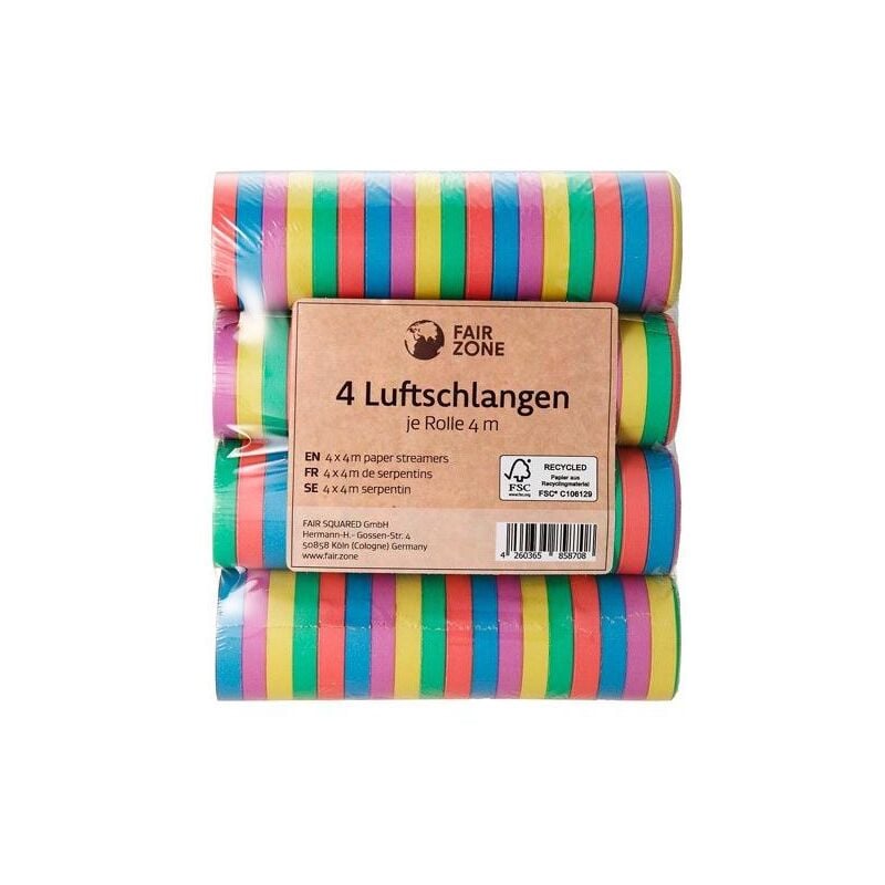

Serpentinas de papel FSC 4 ud - Fair Squared