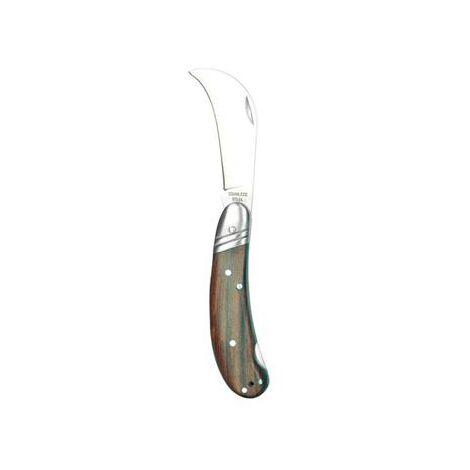 Serpette de taille en inox poli 7'' (175 mm) à lame courbe.