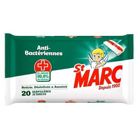 Serpillère St Marc jetable antibactérien - paquet de 20