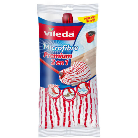 Serpillère VILEDA microfibres 2-en-1 à tête universelle