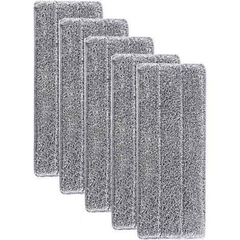 Serpillères en Microfibre pour Balai Lave-Sol Housse de Nettoyage de Rechange Vadrouille La Tête de Ménage de Vadrouille pour Balai Plat Nettoyage en Microfibre 33x12mm，5PCS