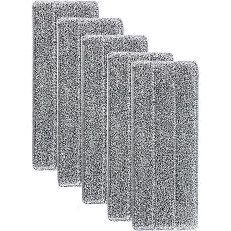 Serpillères en microfibre pour balai lave-sol – Lot de 5 tampons réutilisables – Taille 33x12mm – Nettoyage efficace sur sols lisses