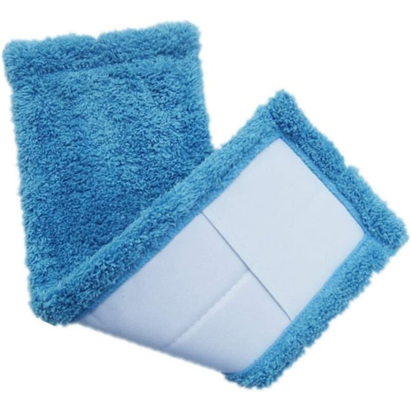 Serpillères en Microfibre Remplacement Vadrouille pour Balai 2pcs (Bleu)