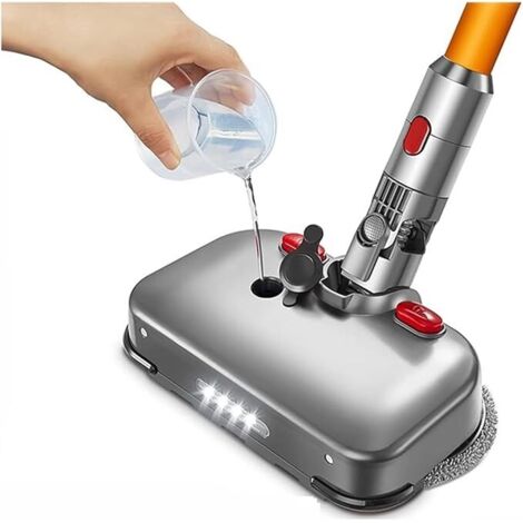 Serpillière électrique avec tête de nettoyage humide et sèche, compatible avec les aspirateurs Dyson V7, V8, V10, V11 et V15, tête de brosse pour aspirateur avec éclairage LED.