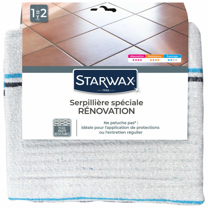Starwax - Serpillière gaufrée pour sols intérieurs 100x50cm