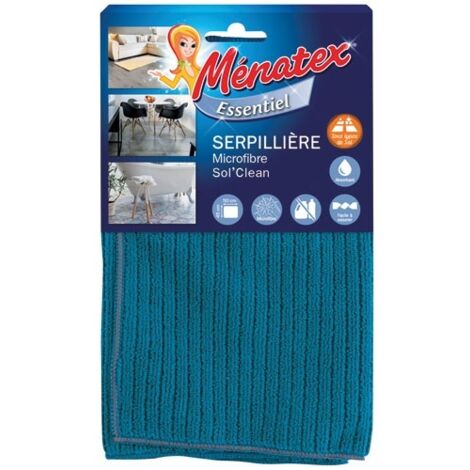 Serpillière microfibre 45x50 cm – Très absorbante et dégraissante – Tissage bouclé pour sols en relief – Nettoyage humide écologique – Menatex