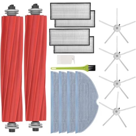 Serpillière pour Roborock S7 S7 Plus S7+ S7 Maxv Ultra T7S T7S Plus Robot Aspirateur, Pièces de rechange avec Brosse Principale, Chiffons de Nettoyage, Filtres Hepa, Brosse Latéral