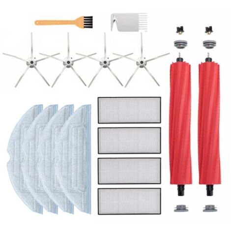 Serpillière pour Roborock S7 S7 Plus S7+ S7 Maxv Ultra T7S T7S Plus Robot Aspirateur, Pièces de rechange avec Brosse Principale, Chiffons de Nettoyage, Filtres Hepa, Brosse Latéral