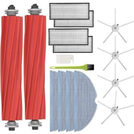 Serpillière pour Roborock S7 S7 Plus S7+ S7 Maxv Ultra T7S T7S Plus Robot Aspirateur, Pièces de rechange avec Brosse Principale, Chiffons de Nettoyage, Filtres Hepa, Brosse Latéral