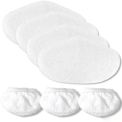 Serpillières Microfibres pour Polti Vaporetto PAEU0332 SV440 Double, SV450, SV460, 4 Lingettes Reutilisable de nettoyage, 3 PAEU0282 Sockettes de balai vapeur