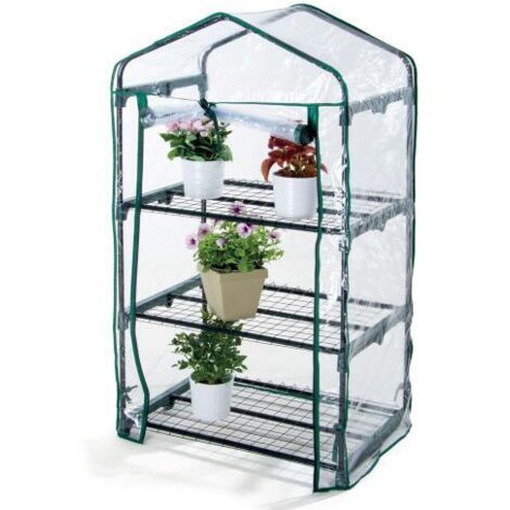 Serra 3 ripiani 69x49xh.125 cm tubo diametro 16 mm, telo in pvc 0,10 mm