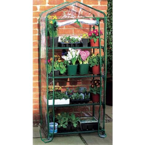 Serra 4 ripiani in acciaio e pvc trasparente con doppia cerniera 49x69 h.160cm Fredi