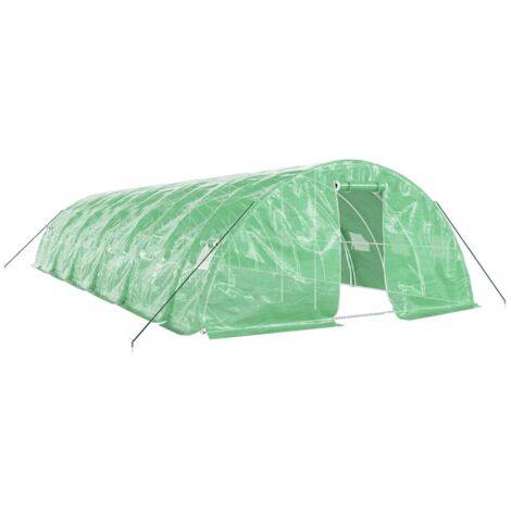Serra a tenda per piante fiori e ortaggi con struttura in acciaio 60 m² 12 x 5 x 2,3 m verde 020044614