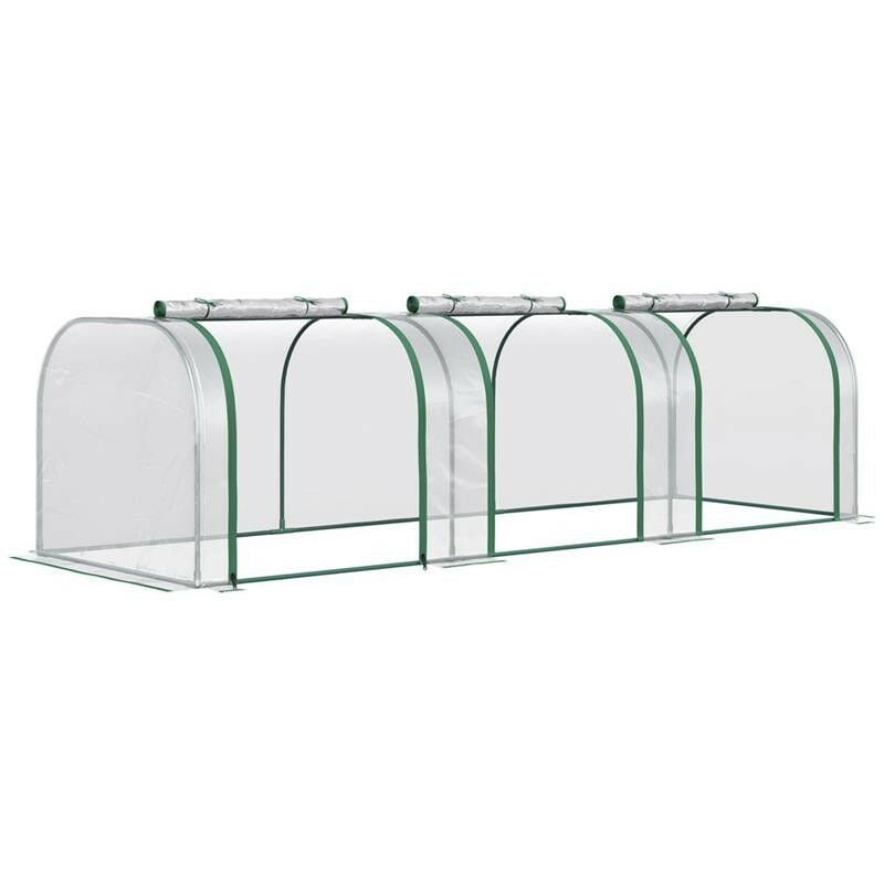 Maury's - serra a tunnel in pvc trasparente e acciaio con porte a cerniera 295X100X80 cm