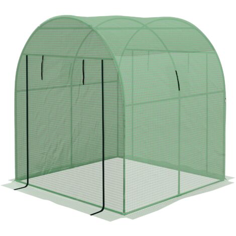 Serra a Tunnel per Orto con Porte Avvolgibili e Finestre 1,8x1,8x2m in Acciaio e PE Anti UV  Verde