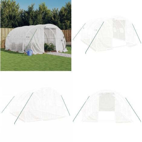Serra con struttura in acciaio bianca 12 m² 4x3x2 m - Protezione piante - Frutta