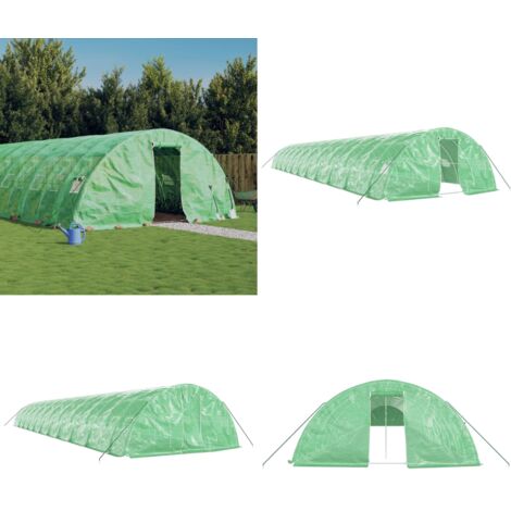 Serra con Telaio in Acciaio Verde 110 m² 22x5x2,3 m - Serra verde - Serra per piante