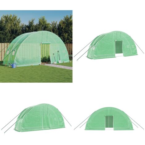 Serra con Telaio in Acciaio Verde 12 m² 6x2x2,85 m - Serra in acciaio - Serra verde