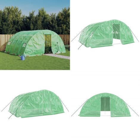 Serra con Telaio in Acciaio Verde 20 m² 5x4x2,3 m - Serra in acciaio - Serra verde