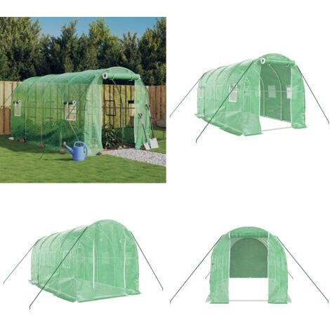 Serra con Telaio in Acciaio Verde 8 m² 4x2x2 m - Protezione piante - Frutta