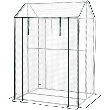 Serra da Giardino 2 Zone Separate e Porte Avvolgibili 100x80x150cm Copertura in PE