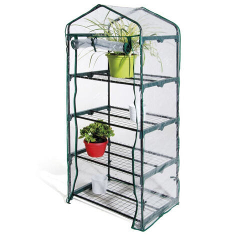 Serra da giardino a 4 ripiani con telo in pvc 69x49x158