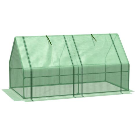 SERRA DA GIARDINO CON COPERTURA IN PE RINFORZATO E TELAIO IN ACCIAIO. 180X90X90CM. VERDE