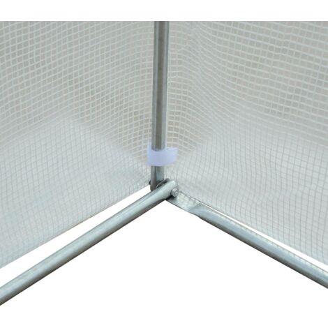 Serra da Giardino con Tetto a Spiovente in PE con Tubi in Ferro Bianco 450x300x200 cm