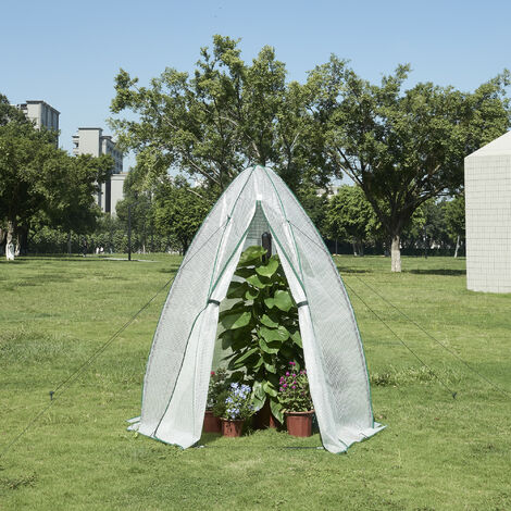 Serra da Giardino Hunze per Coltivazione Piante Copertura Semitrasparente Bianco Alto 183 cm [en.casa]