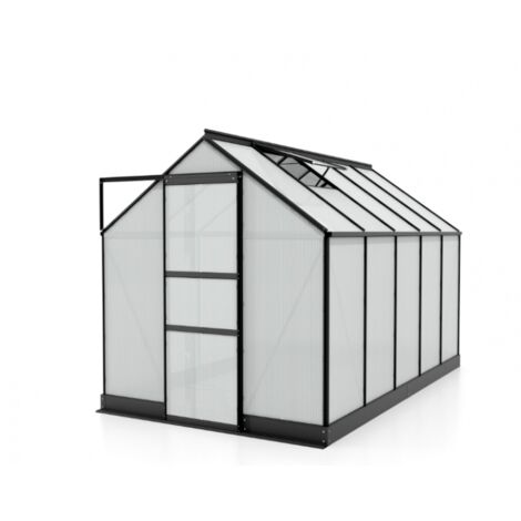 Serra da Giardino Vitavia Apollo 6200 195x323x207 cm in Alluminio Nero e Policarbonato con Fondamenta