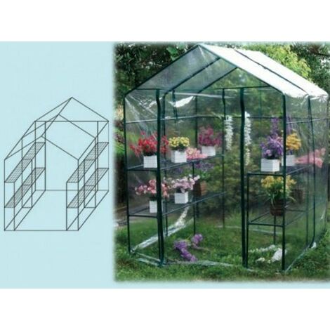 Serra in acciaio copertura PVC L143xP143xH195 cm Garden Cottage Brixo