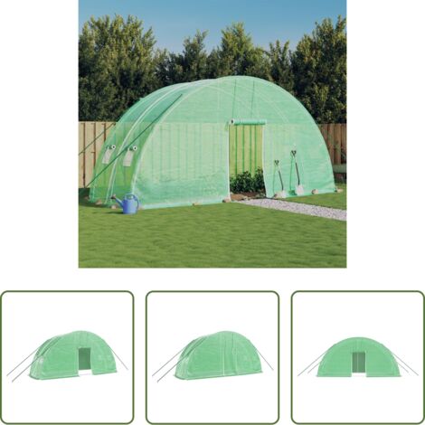 Serra in acciaio - Serra con Telaio in Acciaio Verde 12 m² 6x2x2,85 m