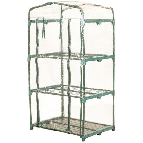 serra maria con 3 ripiani e telo in pvc - 70x50xh125 cm