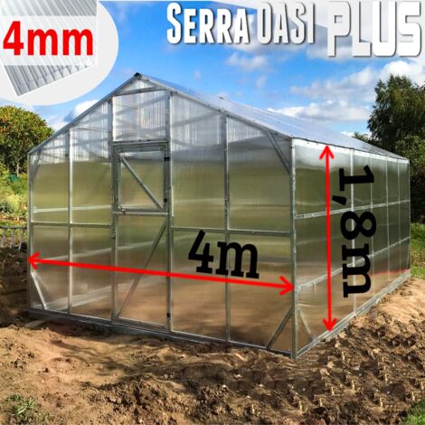 Serra Oasi PLUS 4x8m con copertura policarbonato alveolare 4mm