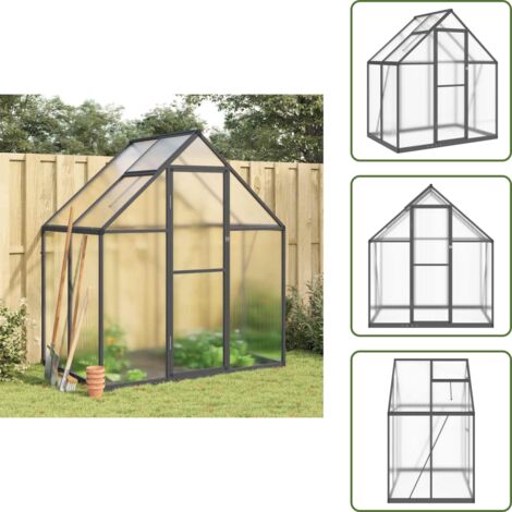 Serra per giardinaggio - vidaXL Telaio Serra con Base Antracite 169x114x195 cm in Alluminio - Serra in policarbonato