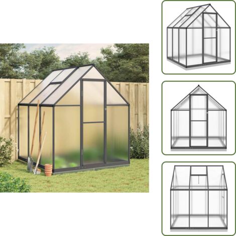 Serra per giardinaggio - vidaXL Telaio Serra con Base Antracite 169x169x202 cm in Alluminio - Serra in policarbonato