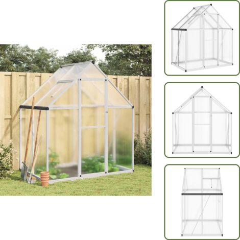 Serra per giardinaggio - vidaXL Telaio Serra con Base Argento 169x114x195 cm in Alluminio - Serra in policarbonato