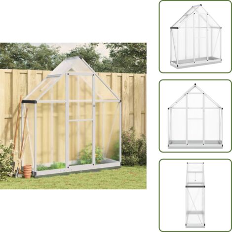 Serra per giardinaggio - vidaXL Telaio Serra con Base Argento 169x58x202 cm in Alluminio - Serra in policarbonato